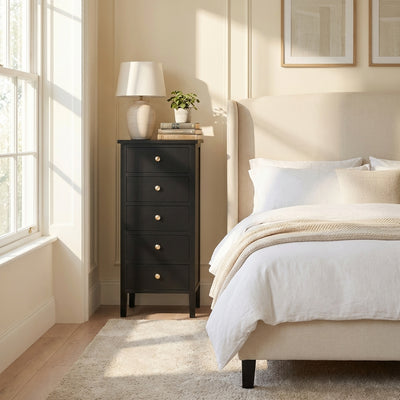 Noir 5 Drawer Tall Chest