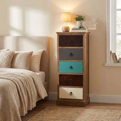Mosaic Blue 5 Drawer Chest