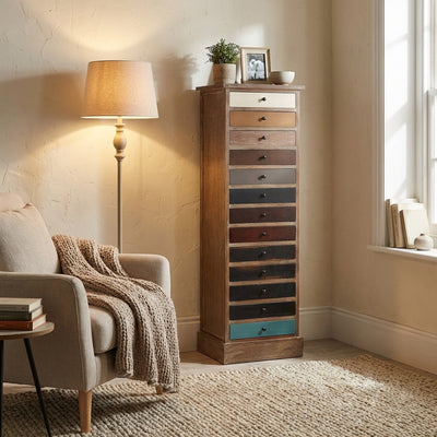Mosaic Blue 13 Drawer Chest